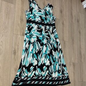 Avenue Black and Teal Dress